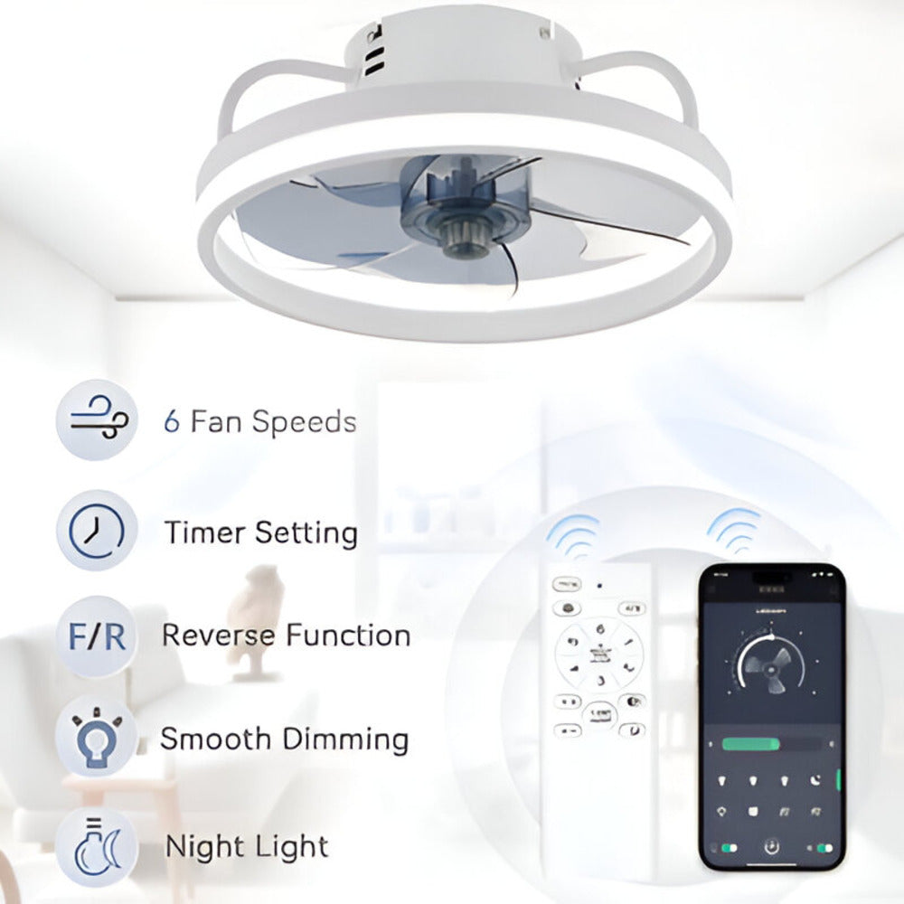 2-i-1 Takfläkt och LED-Lampa – Finns i Svart eller Vit – För Snygg och Praktisk Inredning