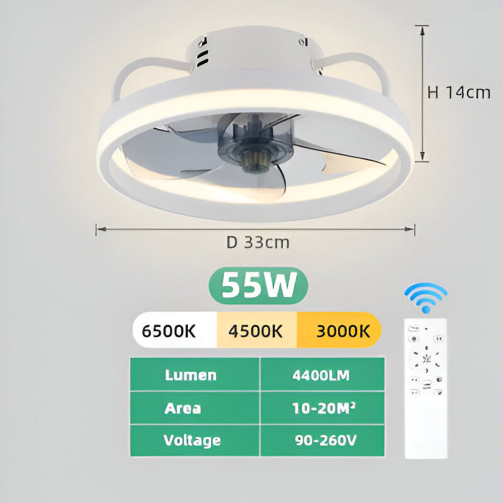 2-i-1 Takfläkt och LED-Lampa – Finns i Svart eller Vit – För Snygg och Praktisk Inredning