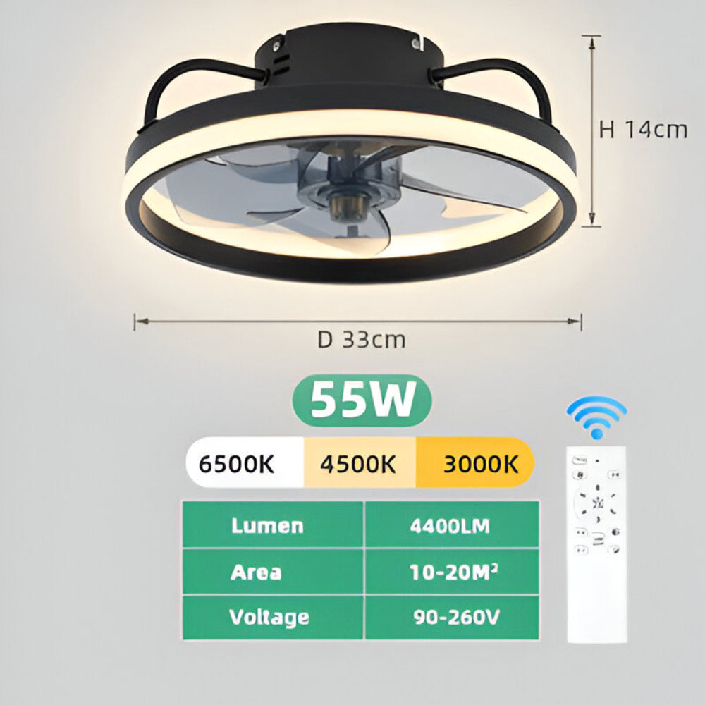 2-i-1 Takfläkt och LED-Lampa – Finns i Svart eller Vit – För Snygg och Praktisk Inredning
