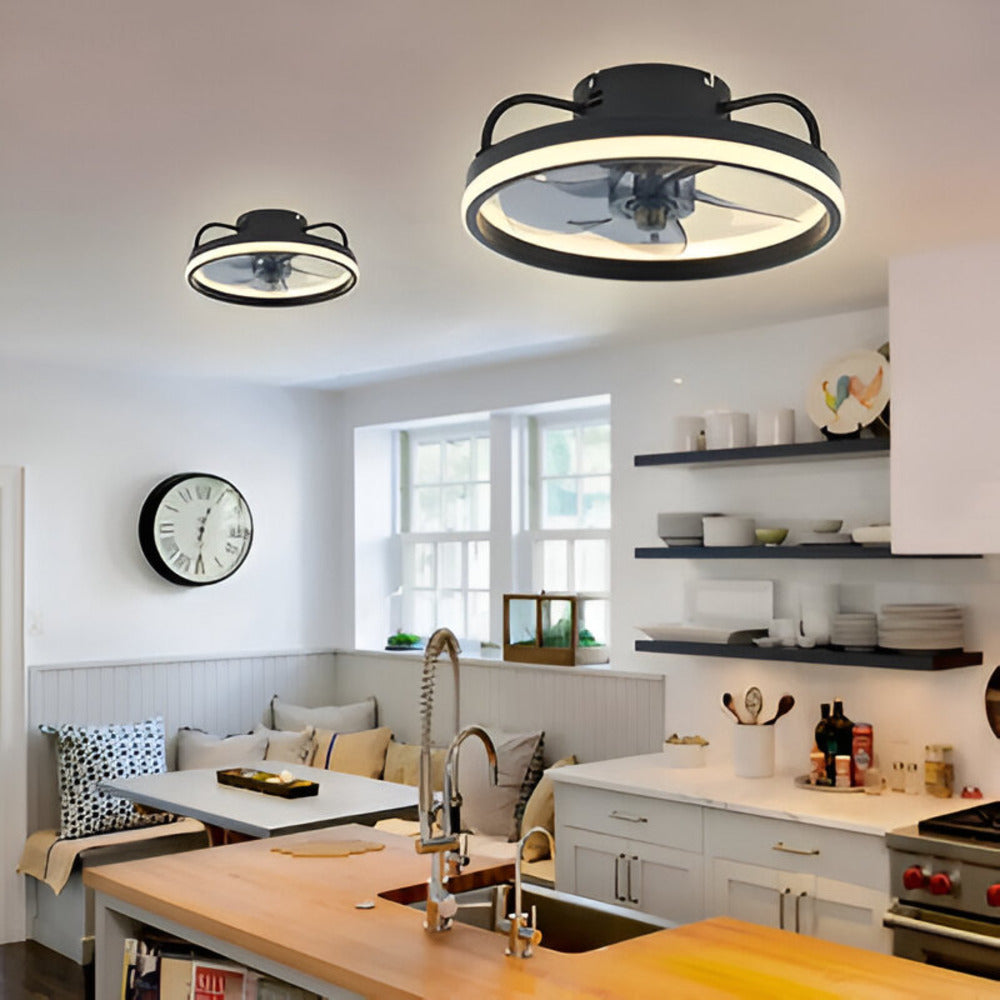 2-i-1 Takfläkt och LED-Lampa – Finns i Svart eller Vit – För Snygg och Praktisk Inredning