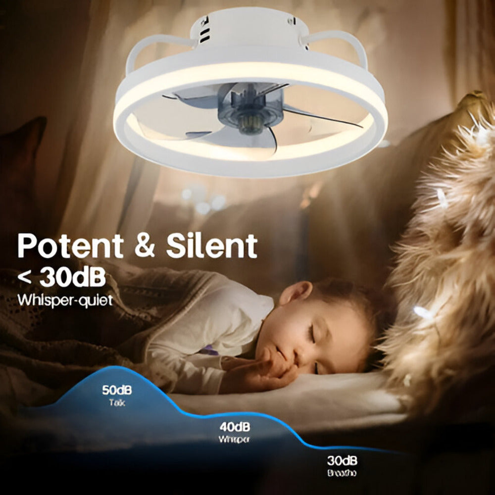 2-i-1 Takfläkt och LED-Lampa – Finns i Svart eller Vit – För Snygg och Praktisk Inredning
