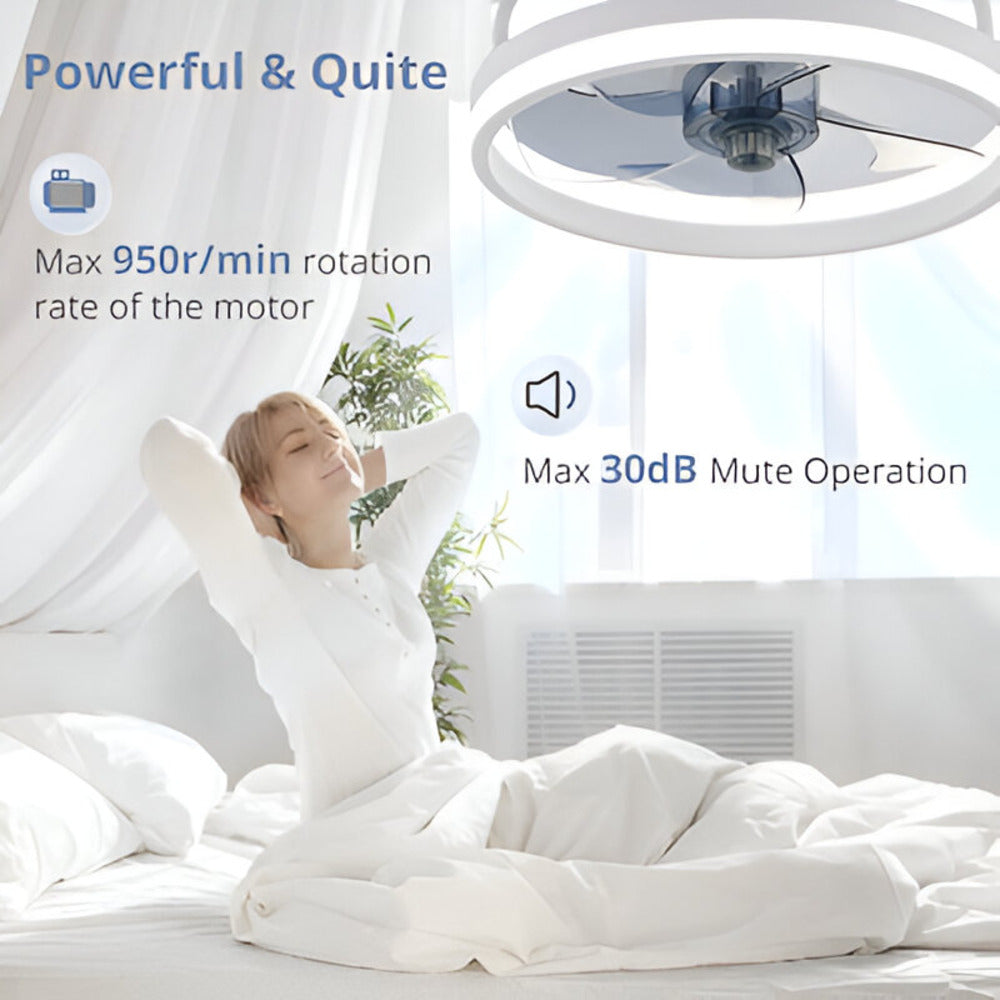 2-i-1 Takfläkt och LED-Lampa – Finns i Svart eller Vit – För Snygg och Praktisk Inredning