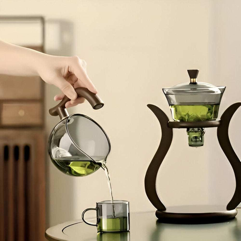 Artisan Teekannan Set - Unik Droppfri Teekanna med Magnetisk Utlopp, Teesil och Ergonomiskt Handtag