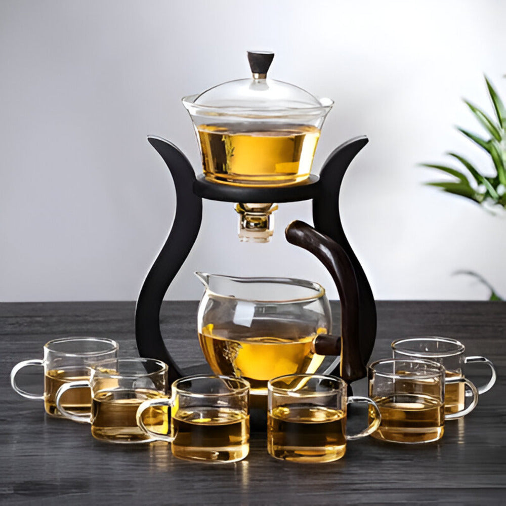 Artisan Teekannan Set - Unik Droppfri Teekanna med Magnetisk Utlopp, Teesil och Ergonomiskt Handtag