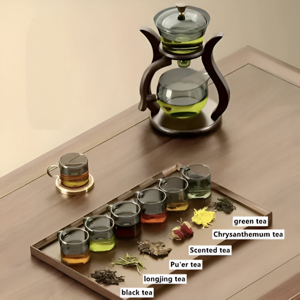 Artisan Teekannan Set - Unik Droppfri Teekanna med Magnetisk Utlopp, Teesil och Ergonomiskt Handtag