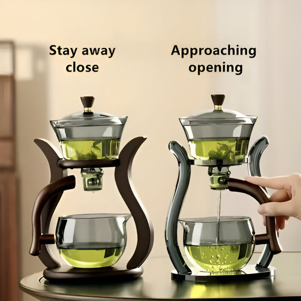 Artisan Teekannan Set - Unik Droppfri Teekanna med Magnetisk Utlopp, Teesil och Ergonomiskt Handtag