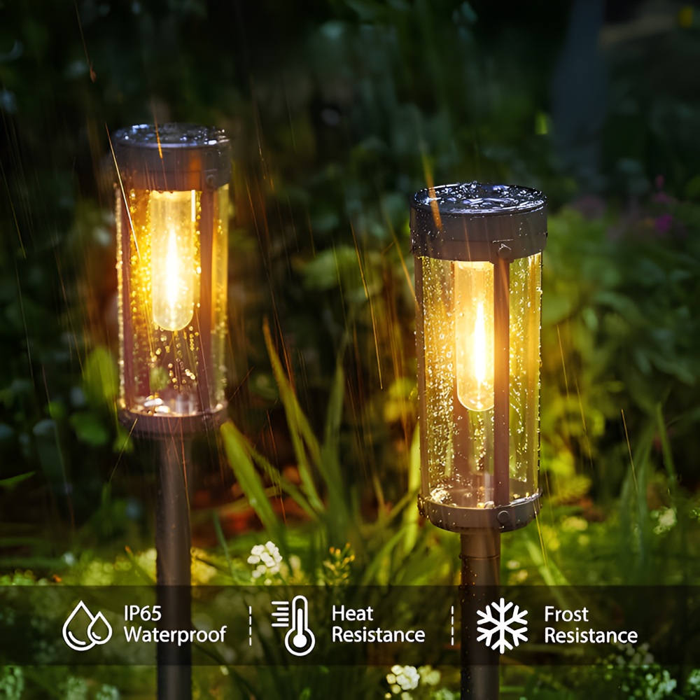 TorchDazz Solarlampa - 2/4/8-delars Vattentät Solarlampa Trädgård - LED Trädgårdsbelysning