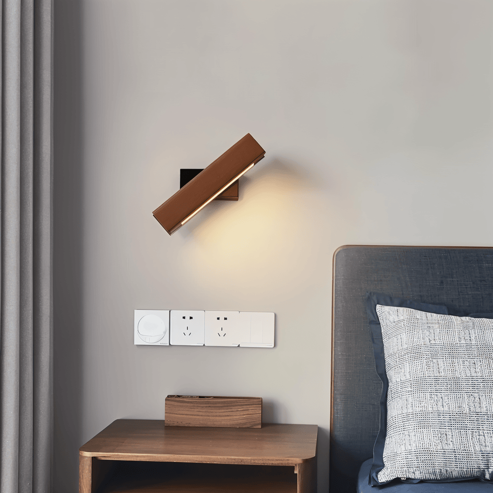 Twisted Vägglampa - 360° Rektangulär LED-Vägglampa av Trä