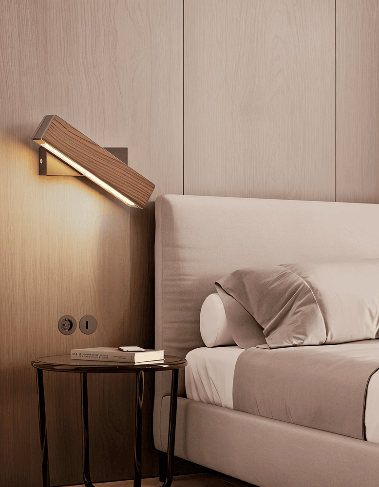 Twisted Vägglampa - 360° Rektangulär LED-Vägglampa av Trä