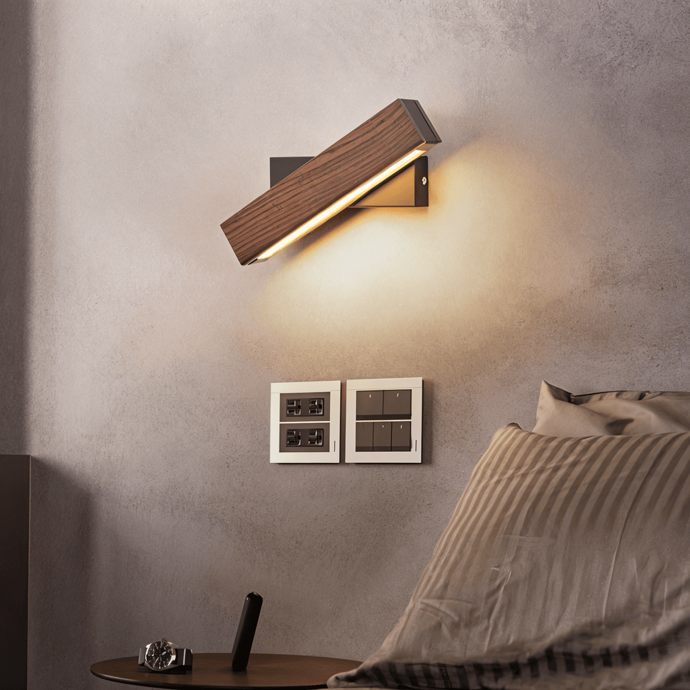Twisted Vägglampa - 360° Rektangulär LED-Vägglampa av Trä