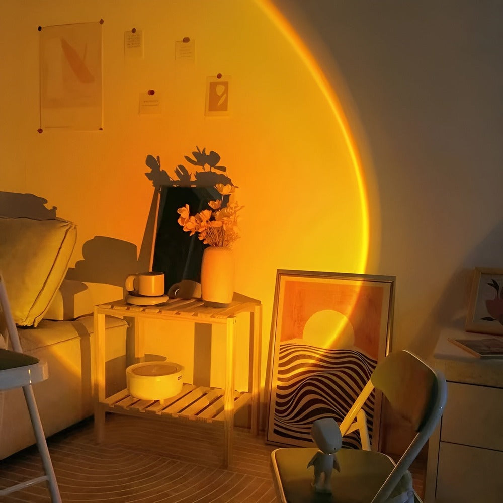 USB-Solnedgångsprojektor - 360° Roterande LED-Lamprobot för Drömska Nätter
