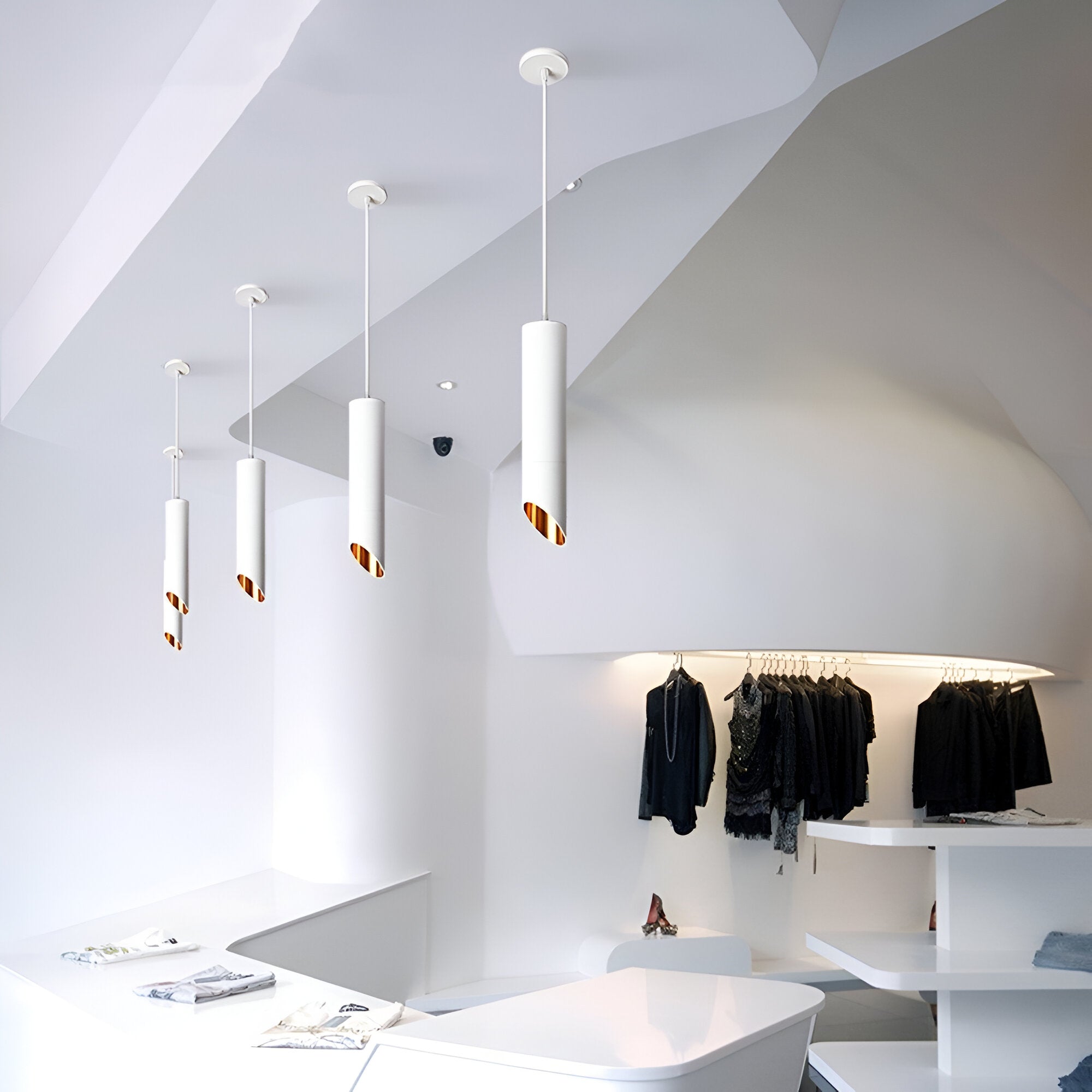 Uniqlux Tube Taklampa - Modern LED-Pendellampa i Svart/Vit Aluminium