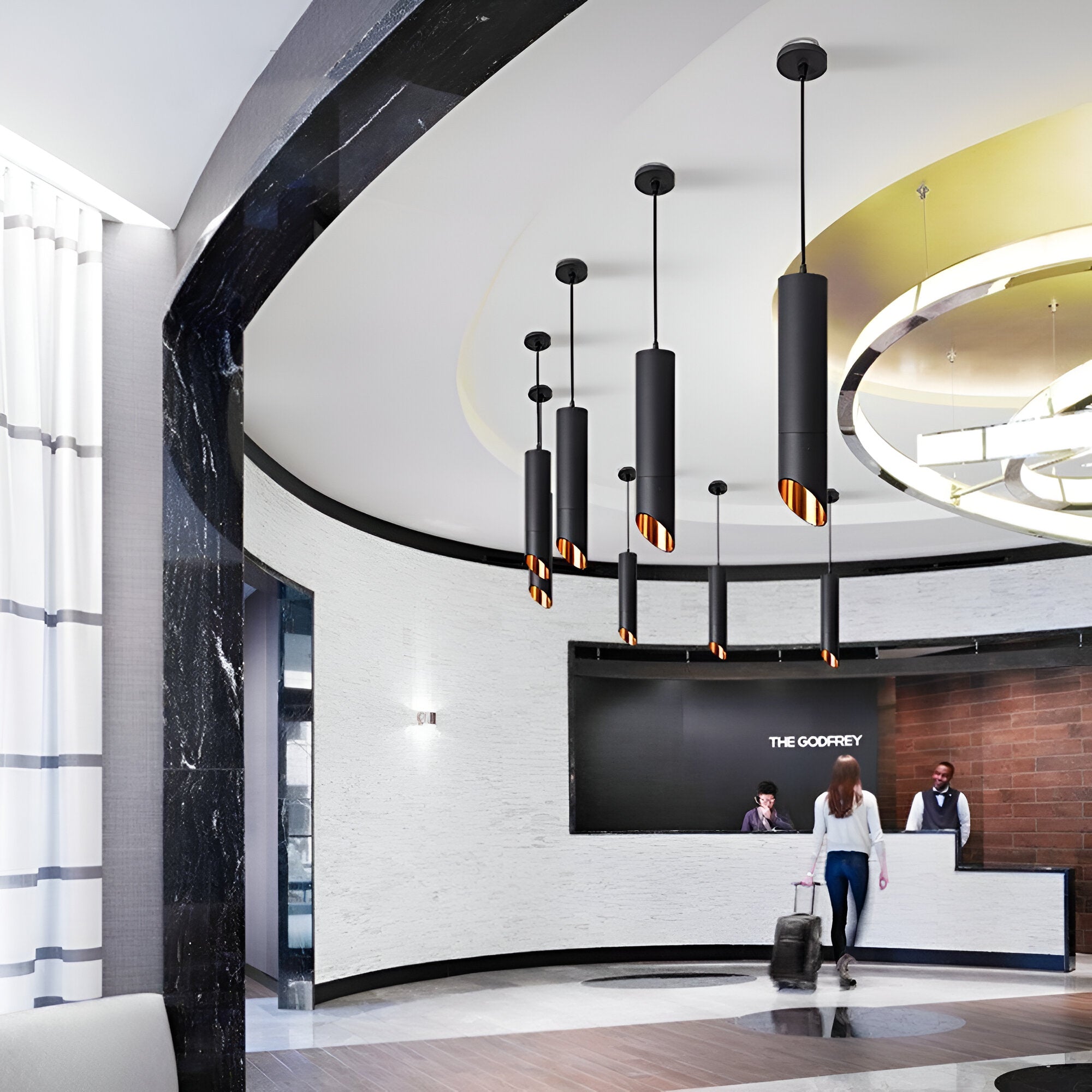 Uniqlux Tube Taklampa - Modern LED-Pendellampa i Svart/Vit Aluminium