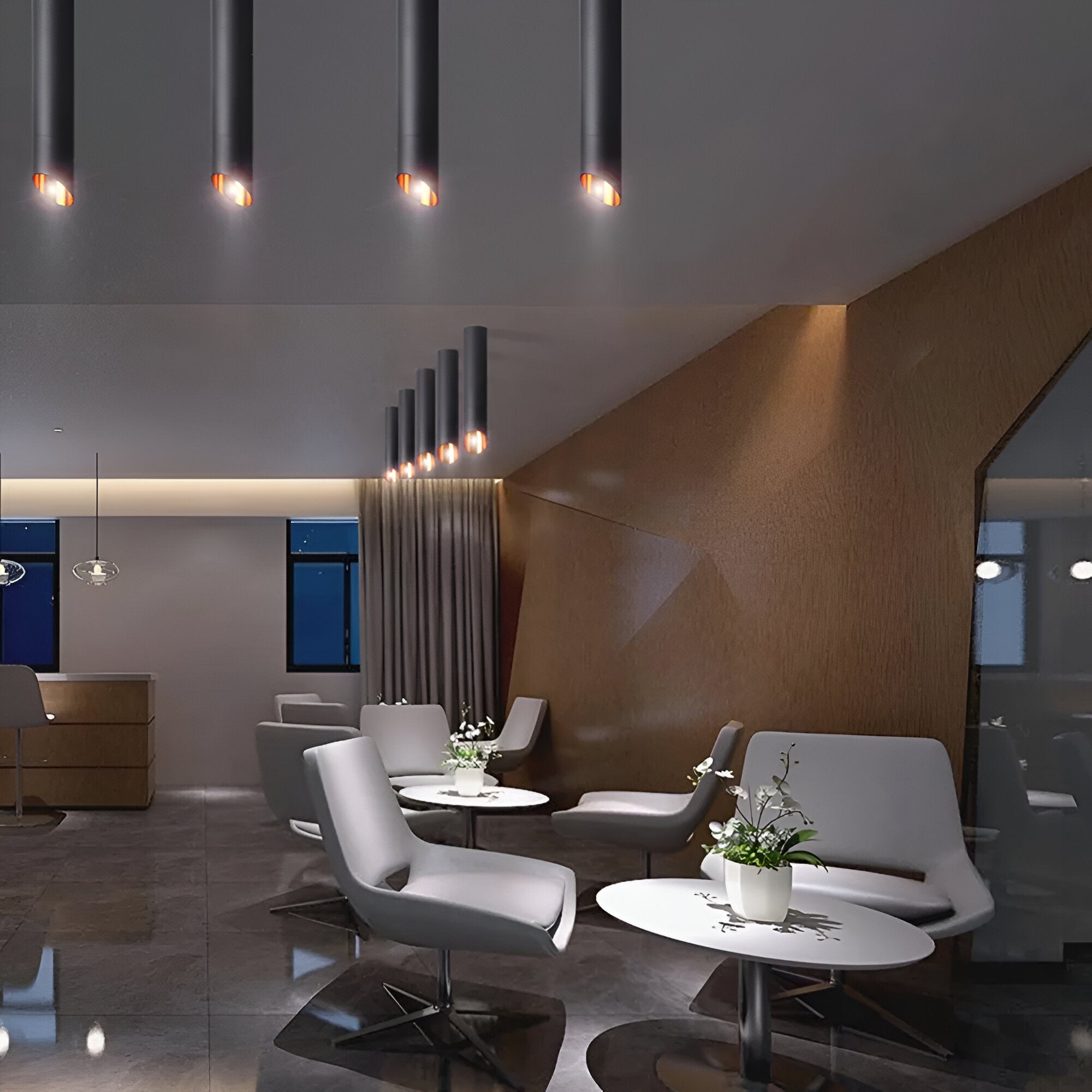 Uniqlux Tube Taklampa - Modern LED-Pendellampa i Svart/Vit Aluminium