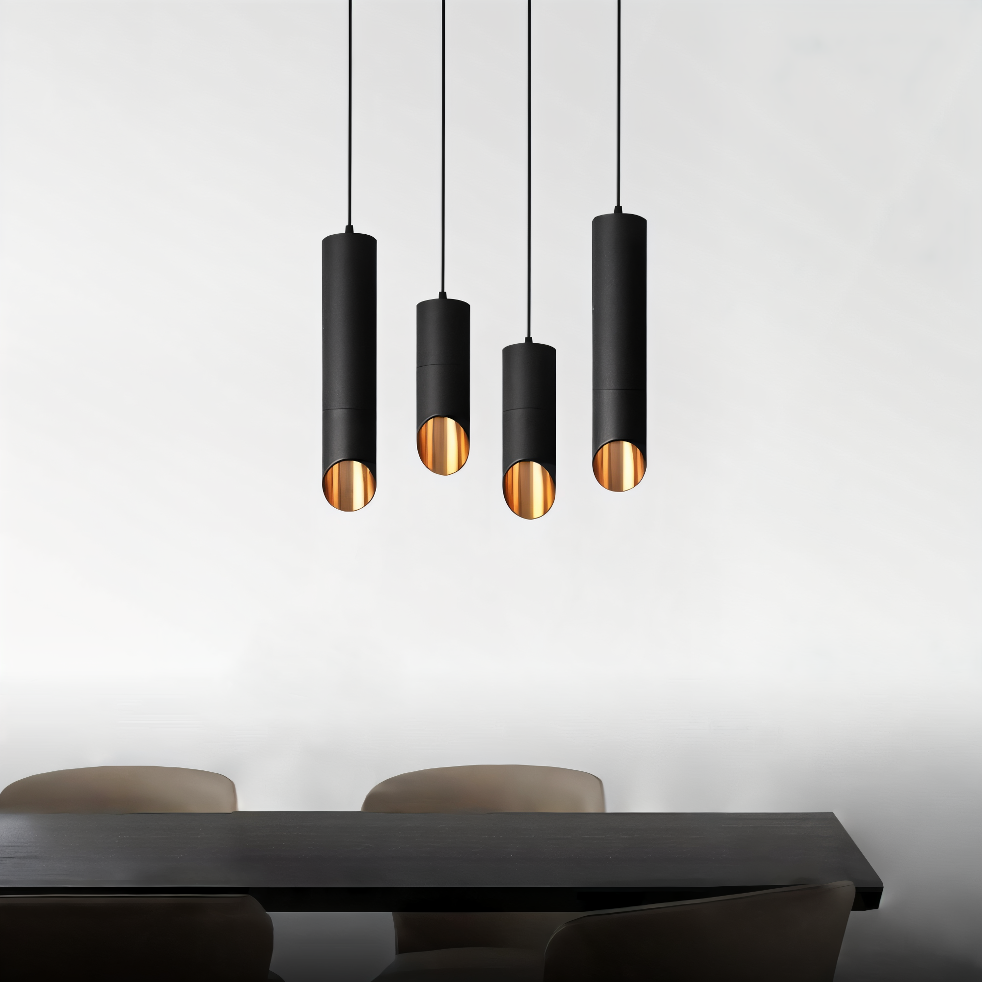 Uniqlux Tube Taklampa - Modern LED-Pendellampa i Svart/Vit Aluminium