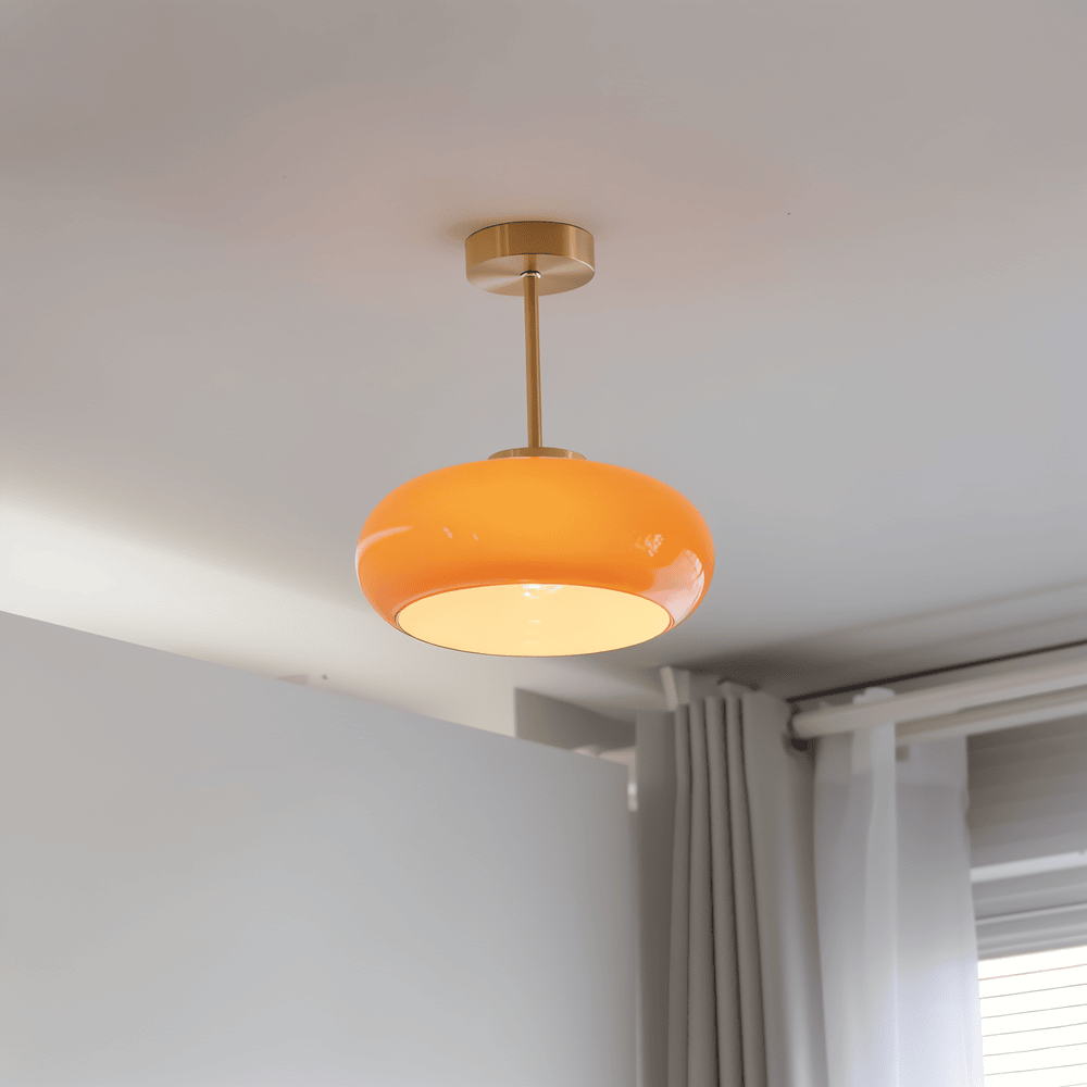 Klassisk Gul Vintage Taklampa - Retro Taklampor för Halv Infälld Montering