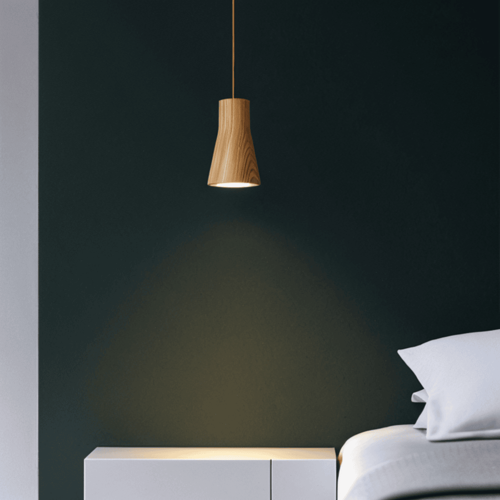 WoodTube Pendellampa -Ash Hängande Cylinderlampa av Akaciaträ