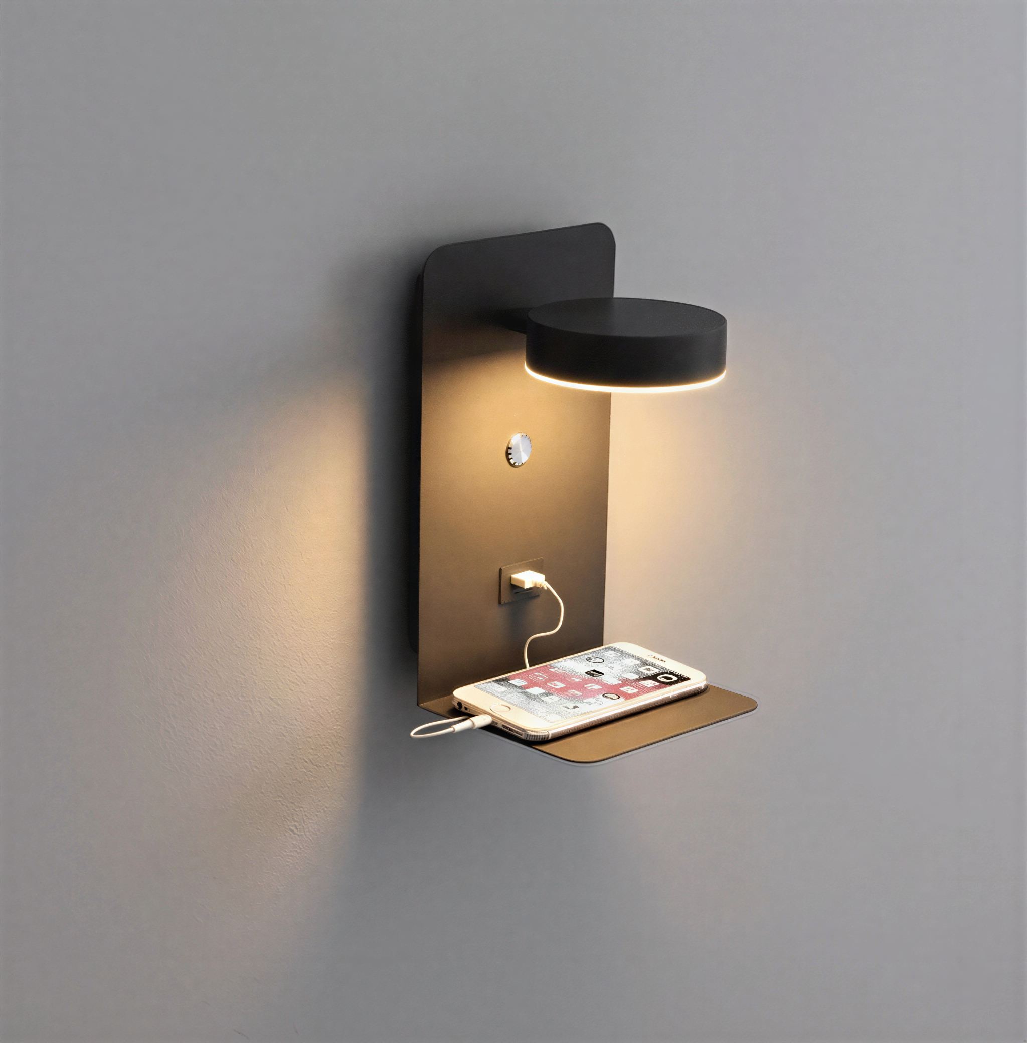 DualDelight – Justerbar Sänglampa med Hylla, USB & Väljbar Installation