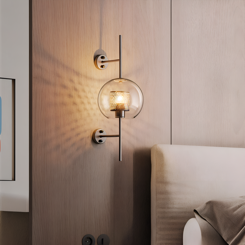 Orbee Vägglampa - Stilren Glas Vägglampa - Honungskaka Vägglampdesign - Vintage Vägglampor LED
