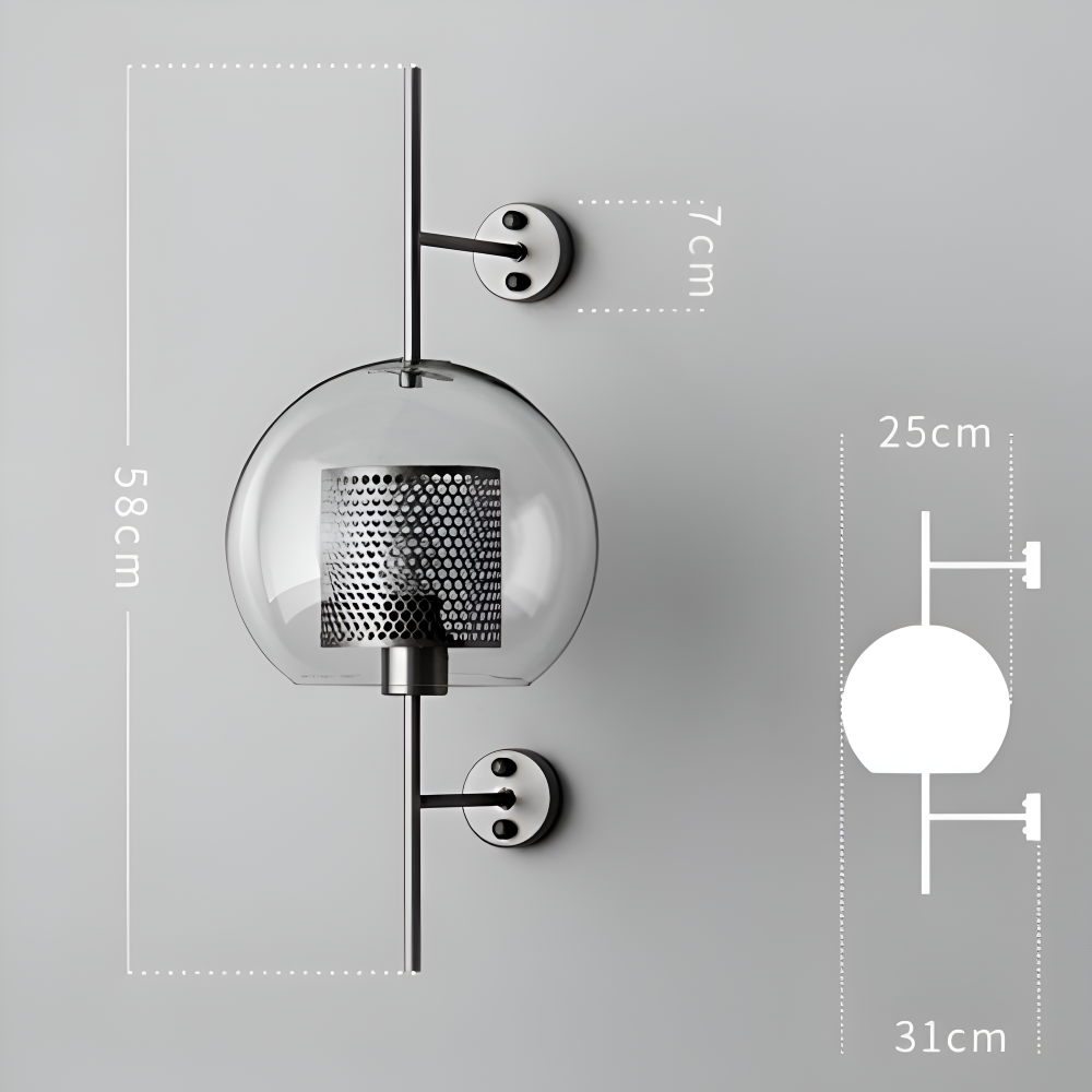 Orbee Vägglampa - Stilren Glas Vägglampa - Honungskaka Vägglampdesign - Vintage Vägglampor LED