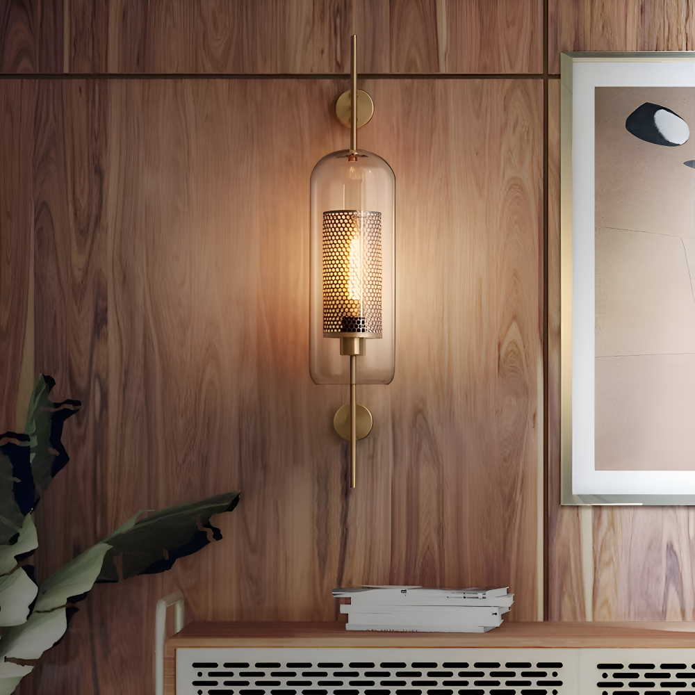 Orbee Vägglampa - Stilren Glas Vägglampa - Honungskaka Vägglampdesign - Vintage Vägglampor LED