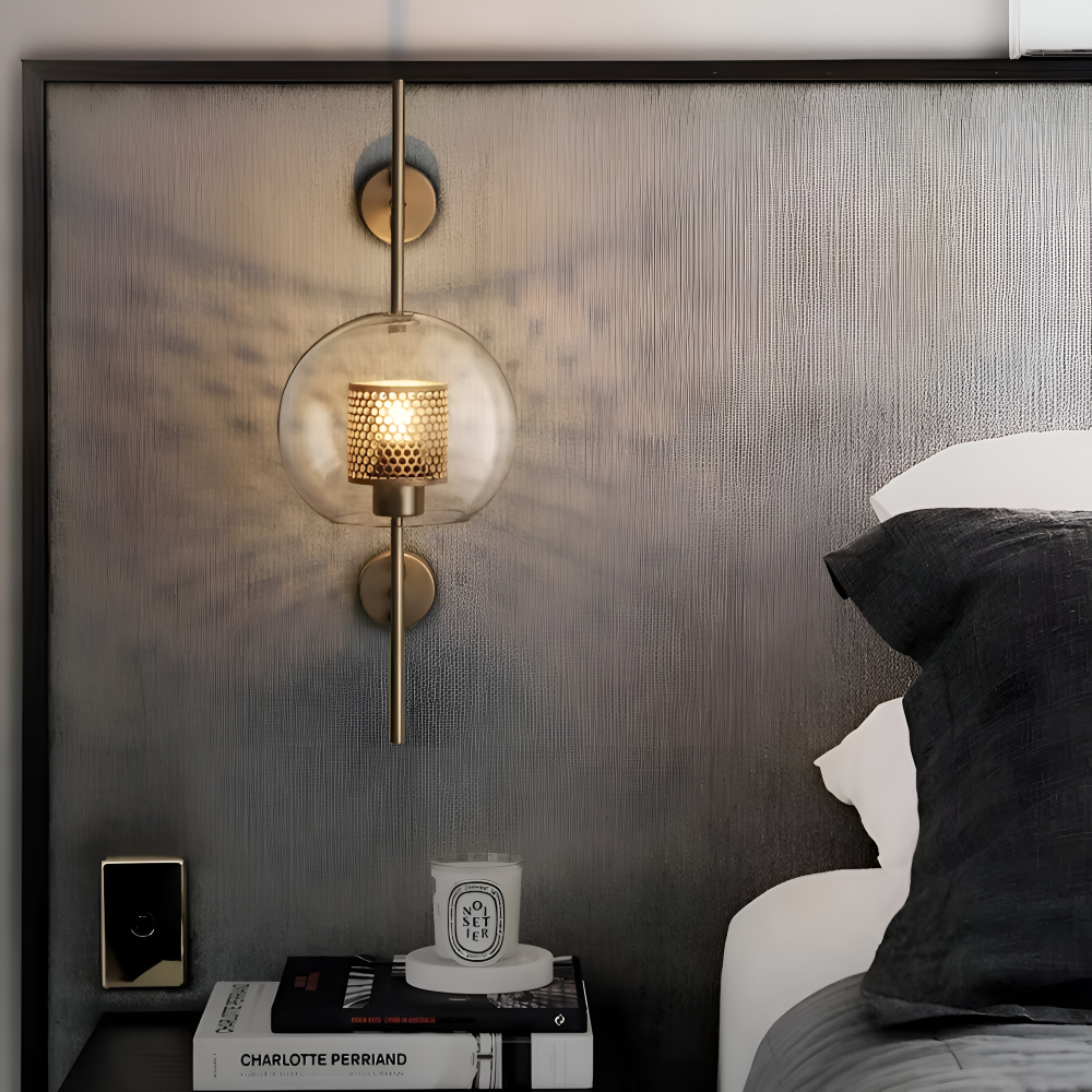 Orbee Vägglampa - Stilren Glas Vägglampa - Honungskaka Vägglampdesign - Vintage Vägglampor LED