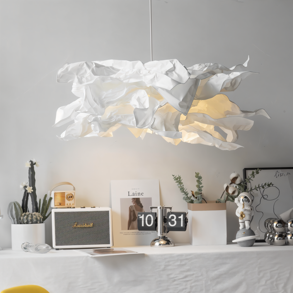 OriCloud Pendellampa - Klassisk Anpassningsbar Vit Pappers DIY Hänglampa