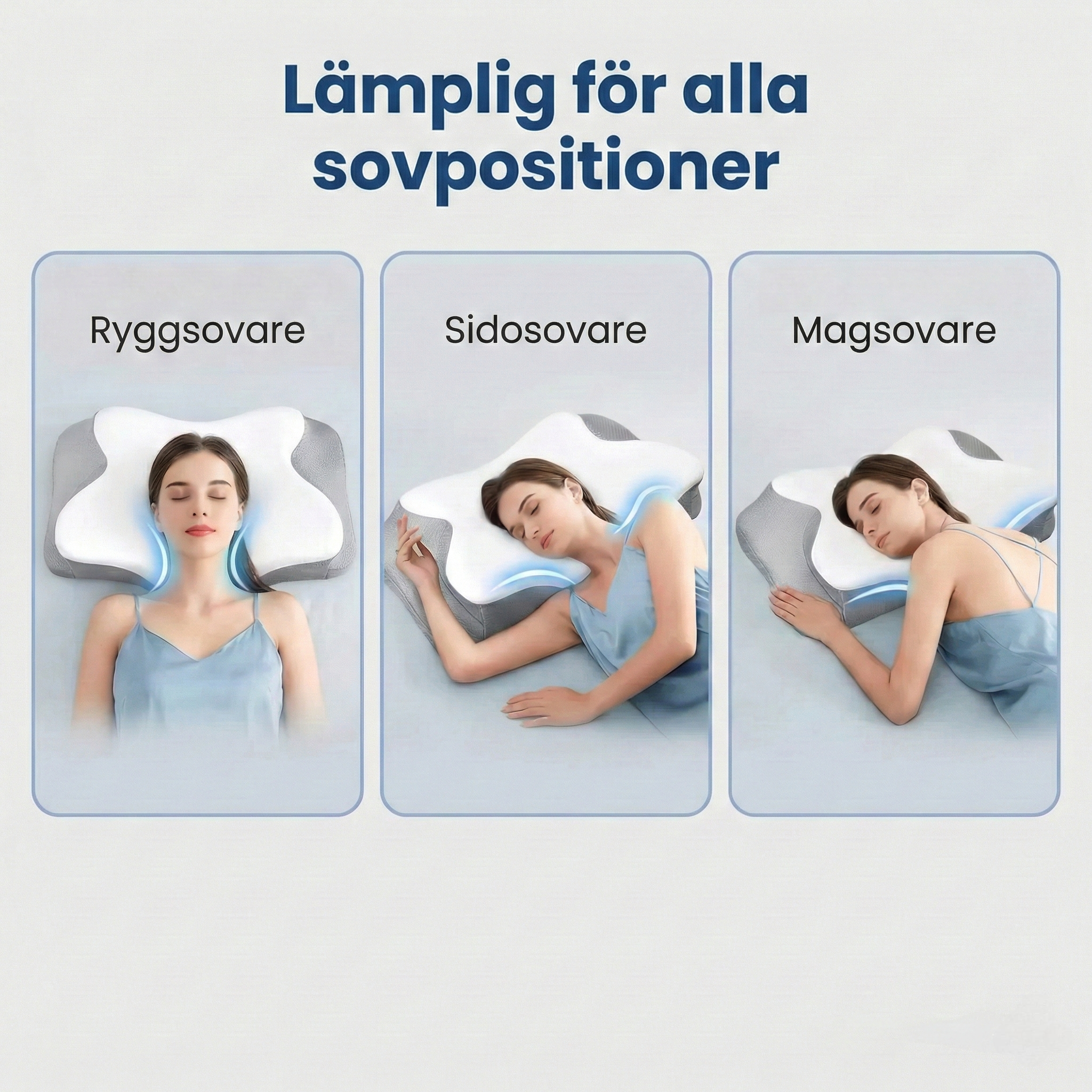 Ortopediskt nackstödskudde 6-zoner – Ergonomisk stjärnkudde med armstöd – Memory foam mot nacksmärtor