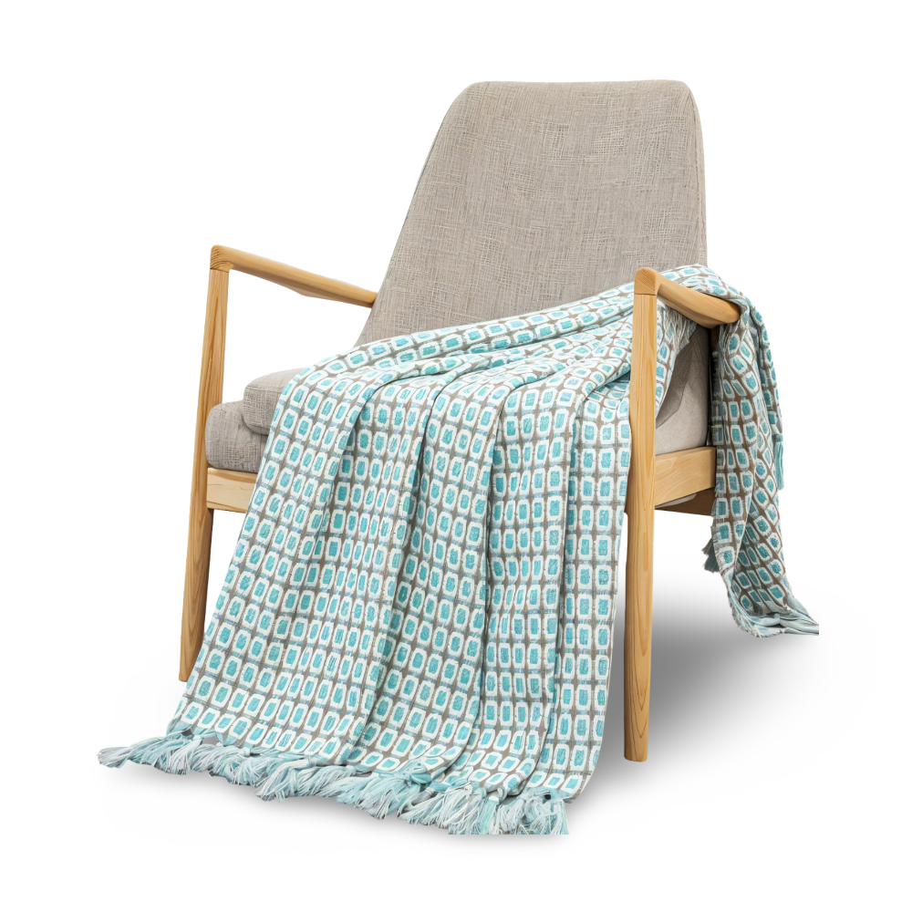 PeaKnit Plaid - Multifunktionell Filt - Livfull Polyester Fleece Filt med Fransar