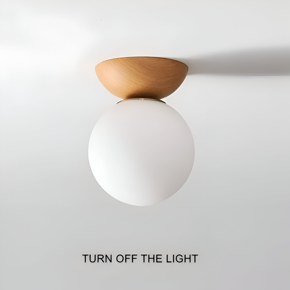 Perle LED-Taklampa - Japansk Kula Pendellampa - Orb Semi Flush Mount Belysning