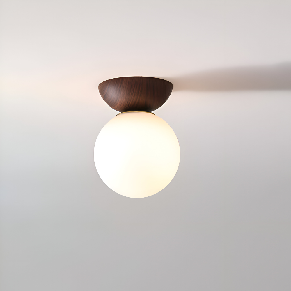 Perle LED-Taklampa - Japansk Kula Pendellampa - Orb Semi Flush Mount Belysning