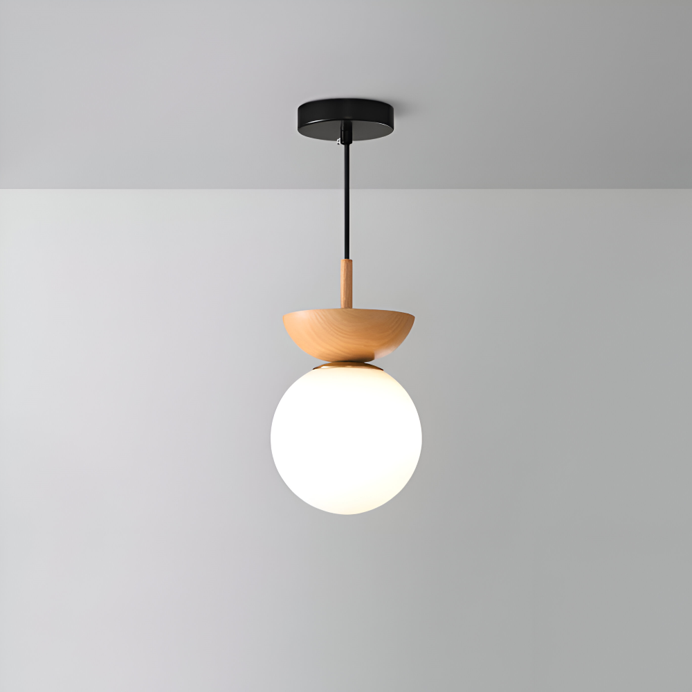 Perle LED-Taklampa - Japansk Kula Pendellampa - Orb Semi Flush Mount Belysning