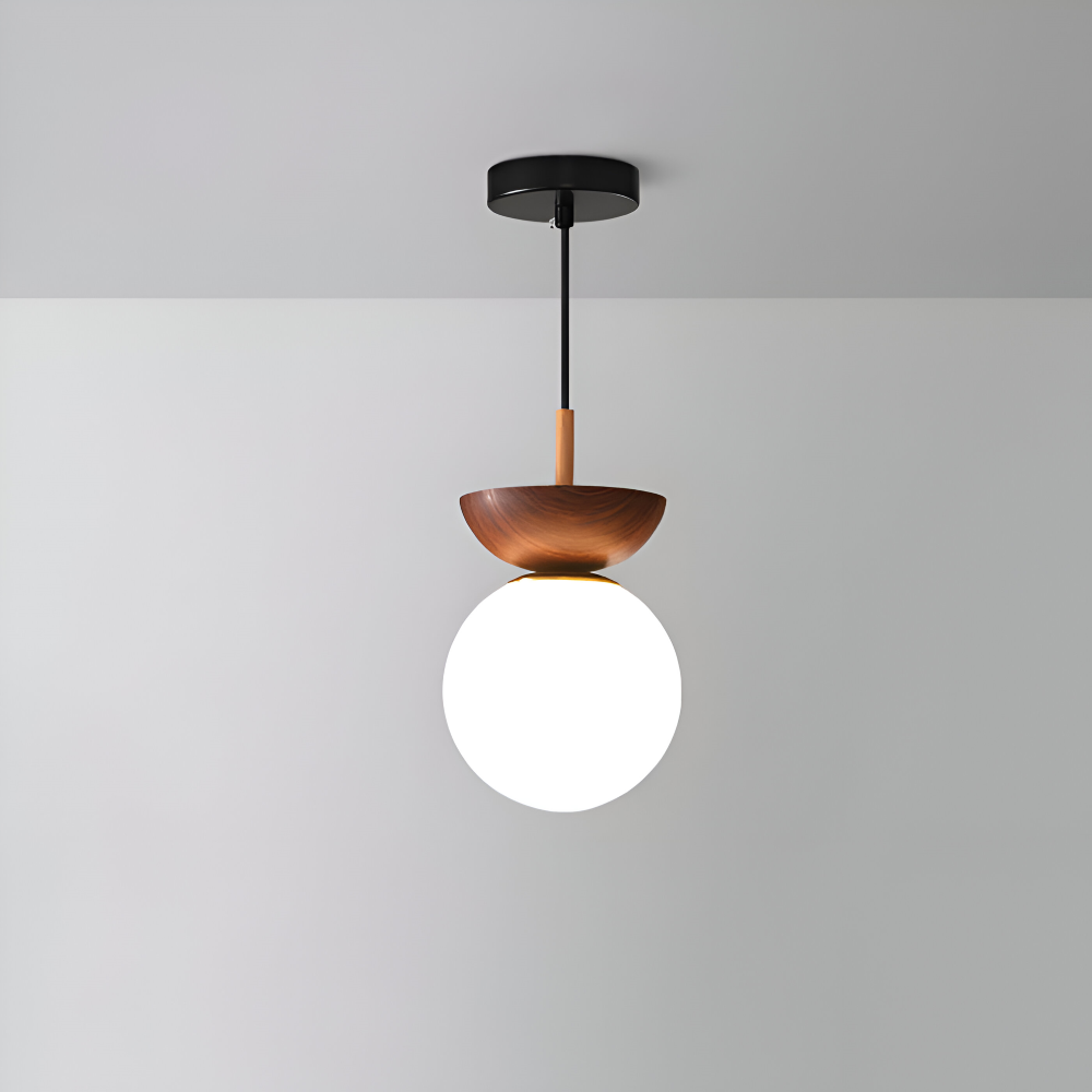 Perle LED-Taklampa - Japansk Kula Pendellampa - Orb Semi Flush Mount Belysning