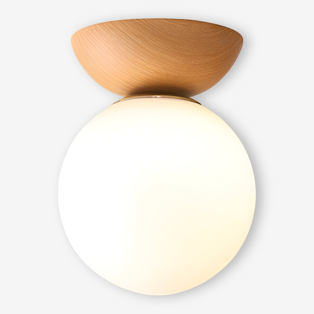 Perle LED-Taklampa - Japansk Kula Pendellampa - Orb Semi Flush Mount Belysning
