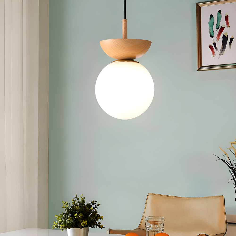 Perle LED-Taklampa - Japansk Kula Pendellampa - Orb Semi Flush Mount Belysning