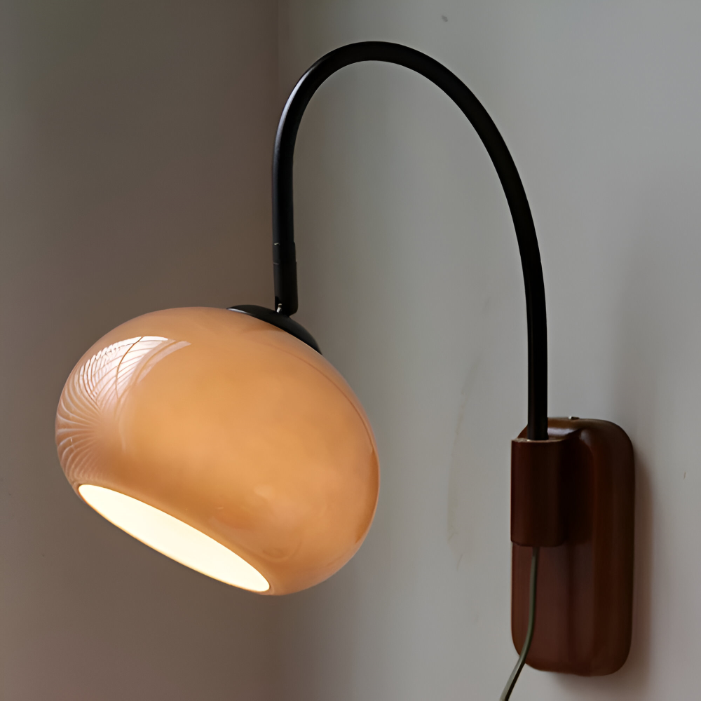 Persi Vägglampa - Persimon Glas Vägglampa - Bauhaus Vägglampa Design - Sovrum Vägglampor LED