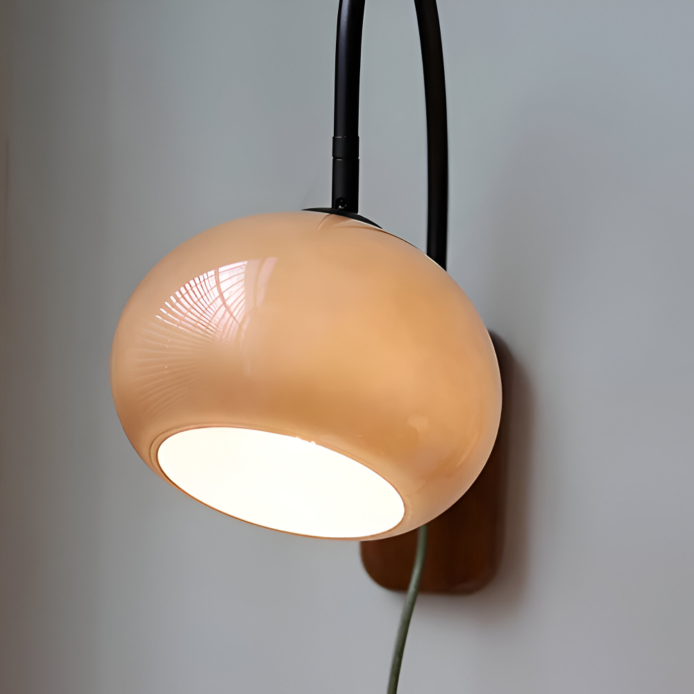 Persi Vägglampa - Persimon Glas Vägglampa - Bauhaus Vägglampa Design - Sovrum Vägglampor LED