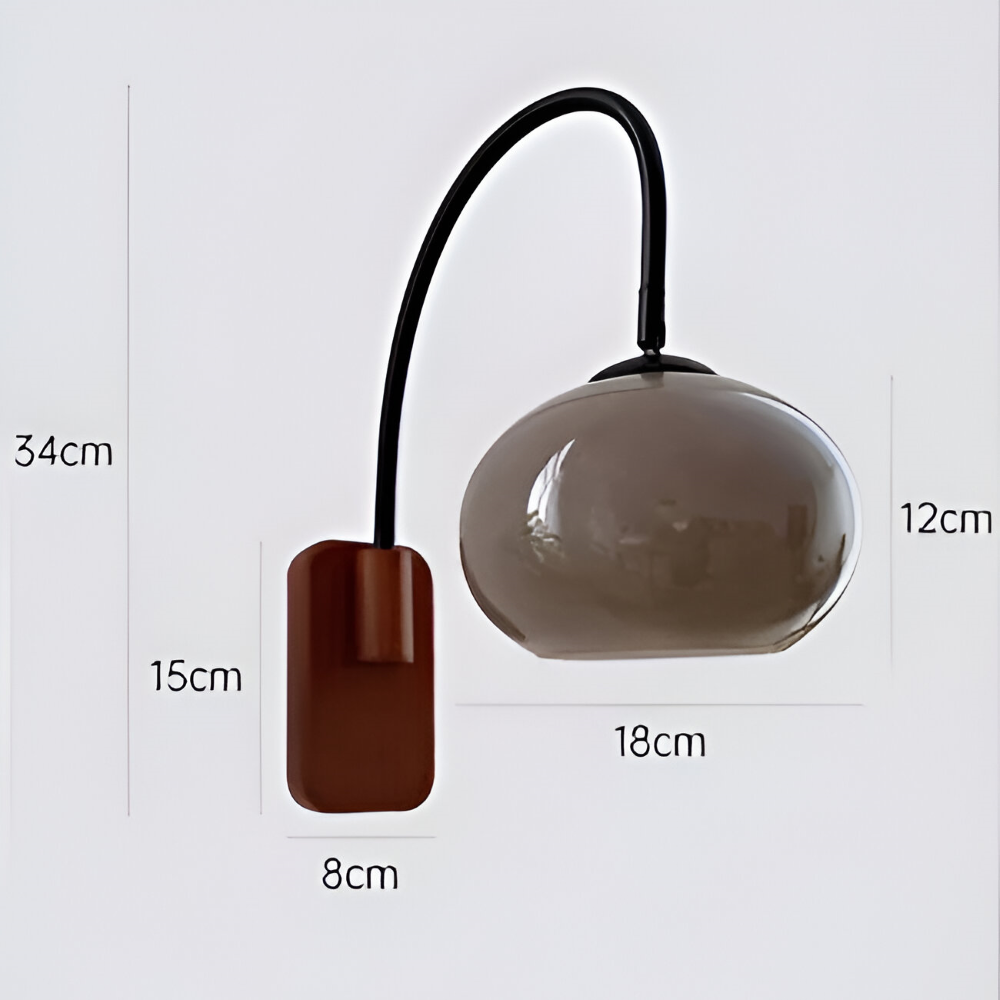 Persi Vägglampa - Persimon Glas Vägglampa - Bauhaus Vägglampa Design - Sovrum Vägglampor LED