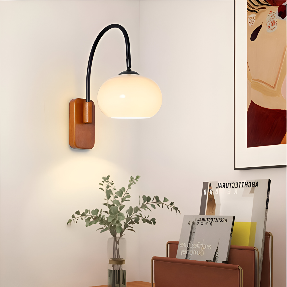 Persi Vägglampa - Persimon Glas Vägglampa - Bauhaus Vägglampa Design - Sovrum Vägglampor LED