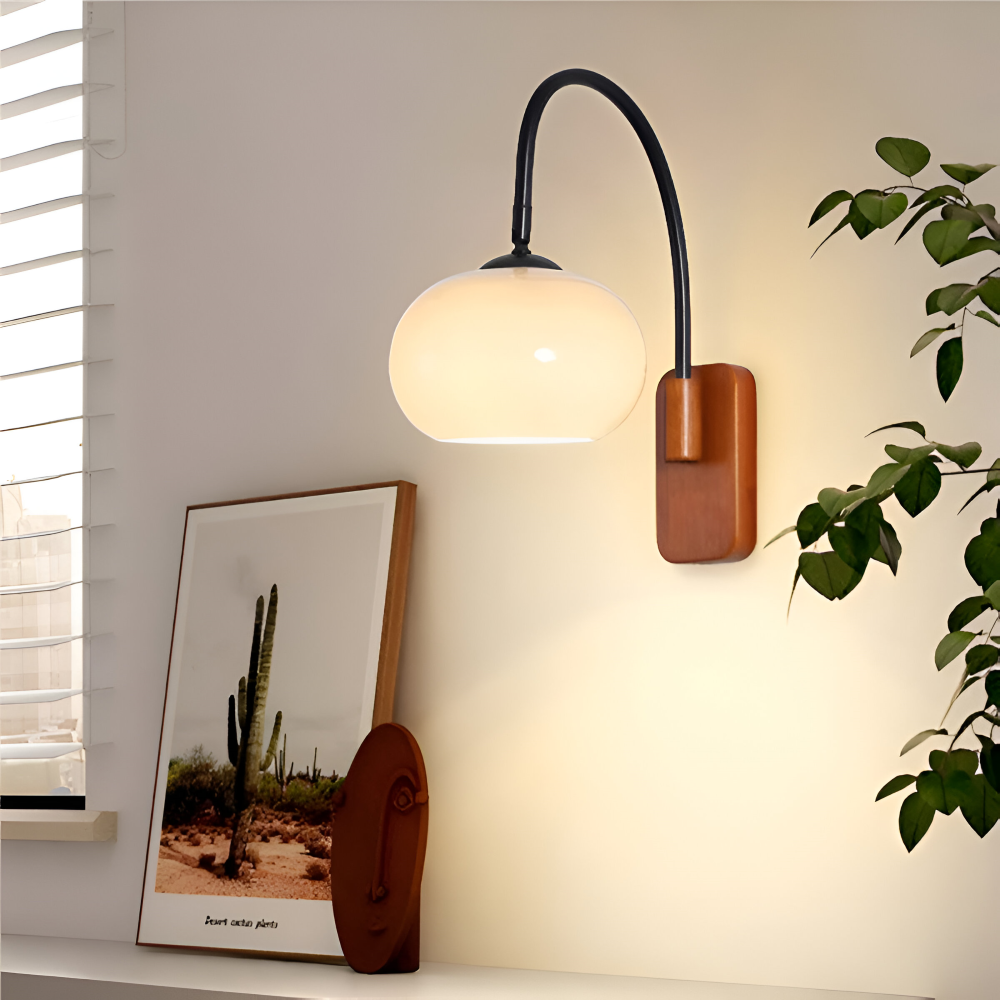 Persi Vägglampa - Persimon Glas Vägglampa - Bauhaus Vägglampa Design - Sovrum Vägglampor LED