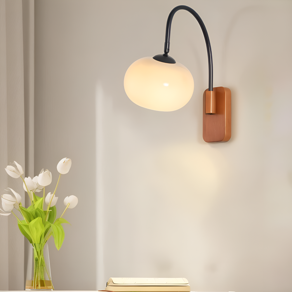 Persi Vägglampa - Persimon Glas Vägglampa - Bauhaus Vägglampa Design - Sovrum Vägglampor LED