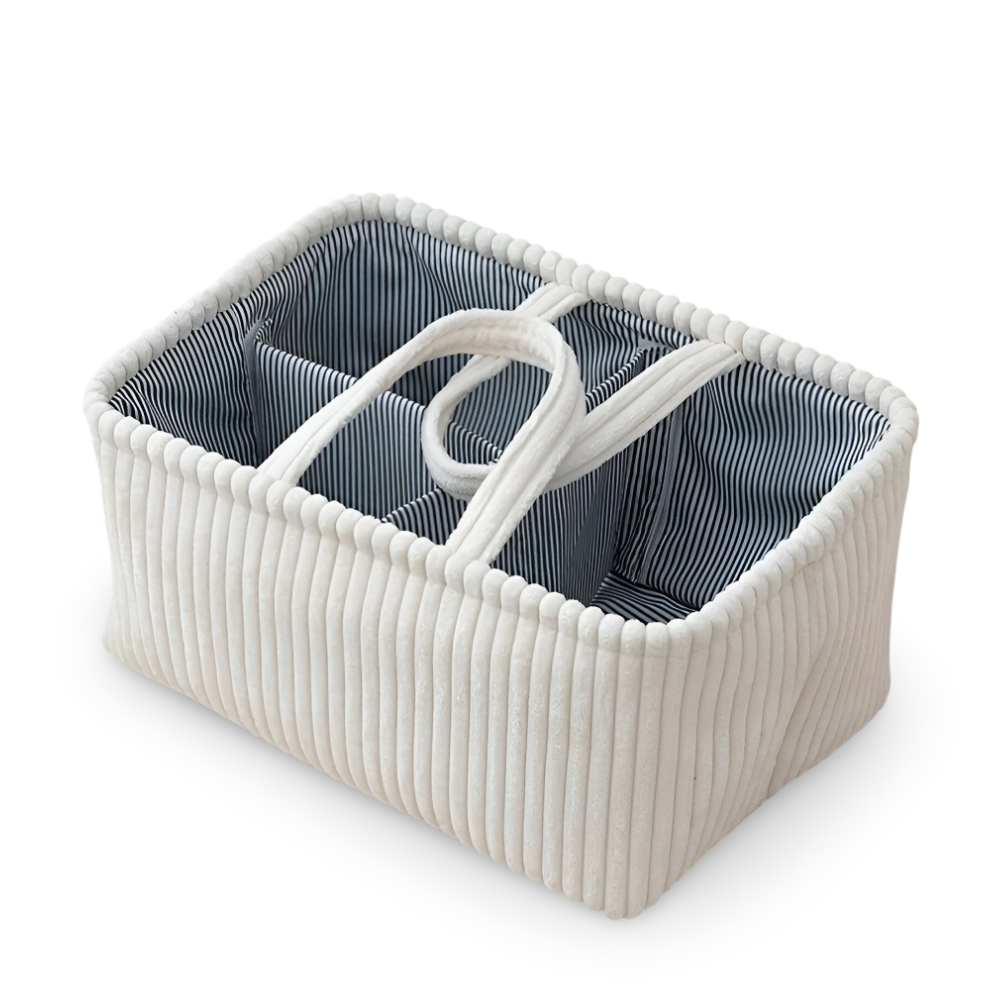 Förvaringskorg i Polyester (38x26x18cm) – Blöjorganisatör & Baby-korg med Fack