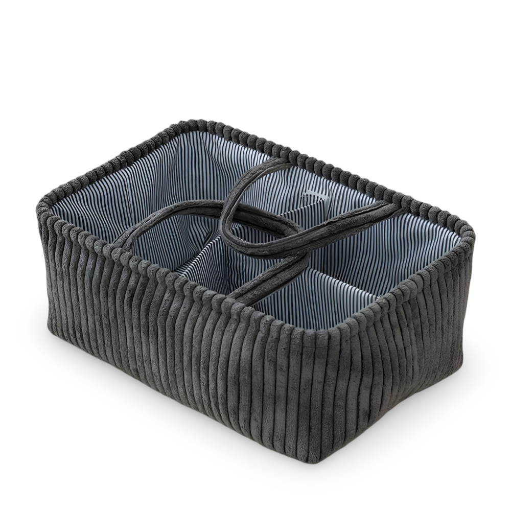 Förvaringskorg i Polyester (38x26x18cm) – Blöjorganisatör & Baby-korg med Fack