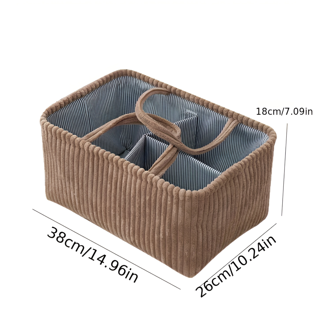 Förvaringskorg i Polyester (38x26x18cm) – Blöjorganisatör & Baby-korg med Fack