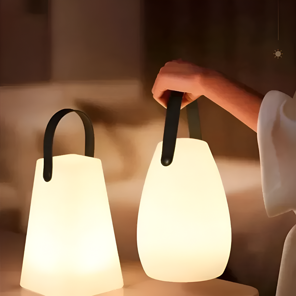 Bärbar Geometrisk Trådlös Bordslampa - LED Bordslampa