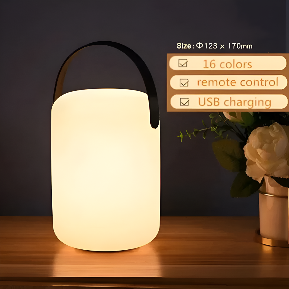 Bärbar Geometrisk Trådlös Bordslampa - LED Bordslampa