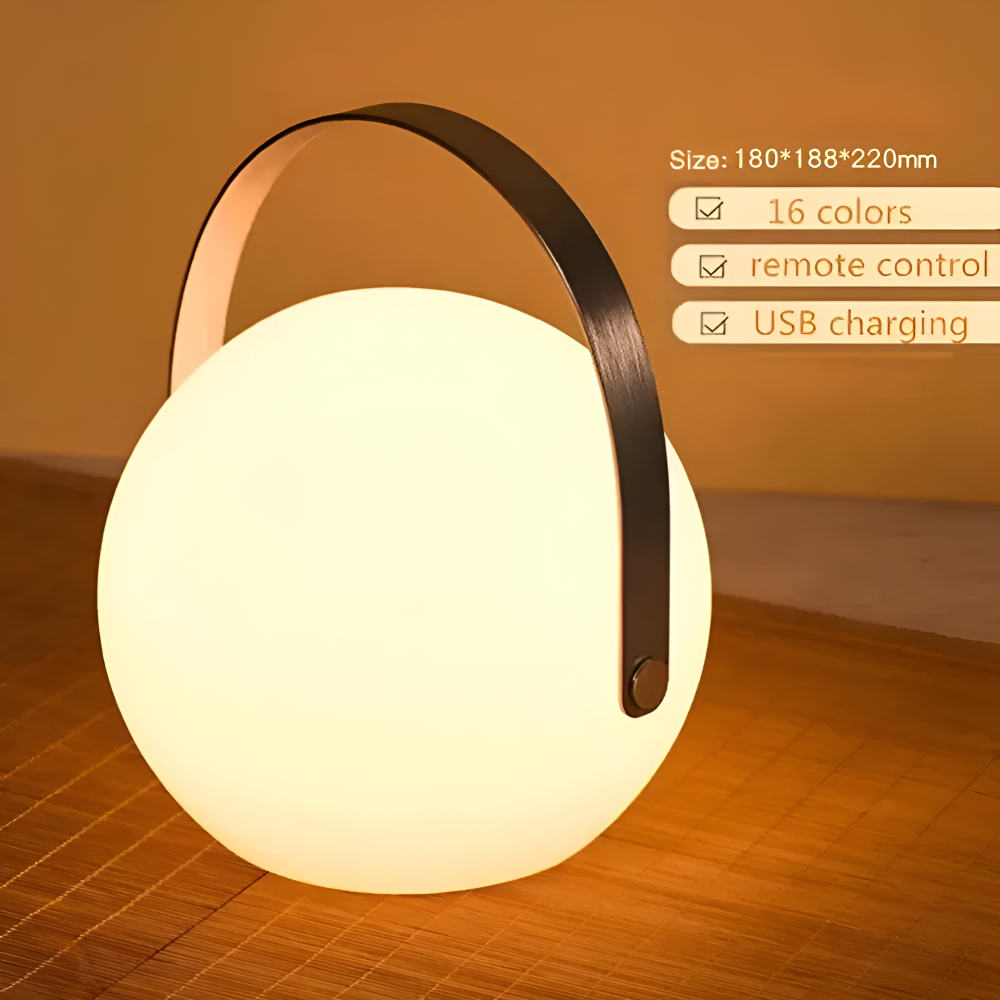 Bärbar Geometrisk Trådlös Bordslampa - LED Bordslampa