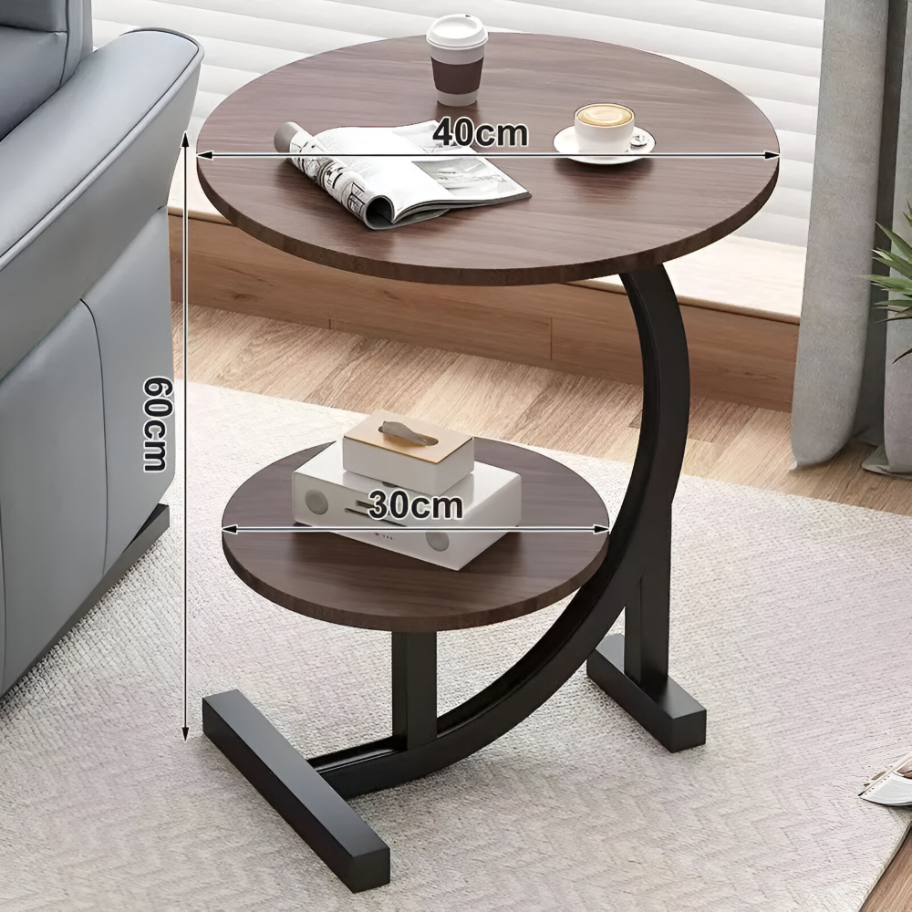 Bärbart Mini Sidobord med Dubbel Lager - Stilfullt Heminredningsaccessoar