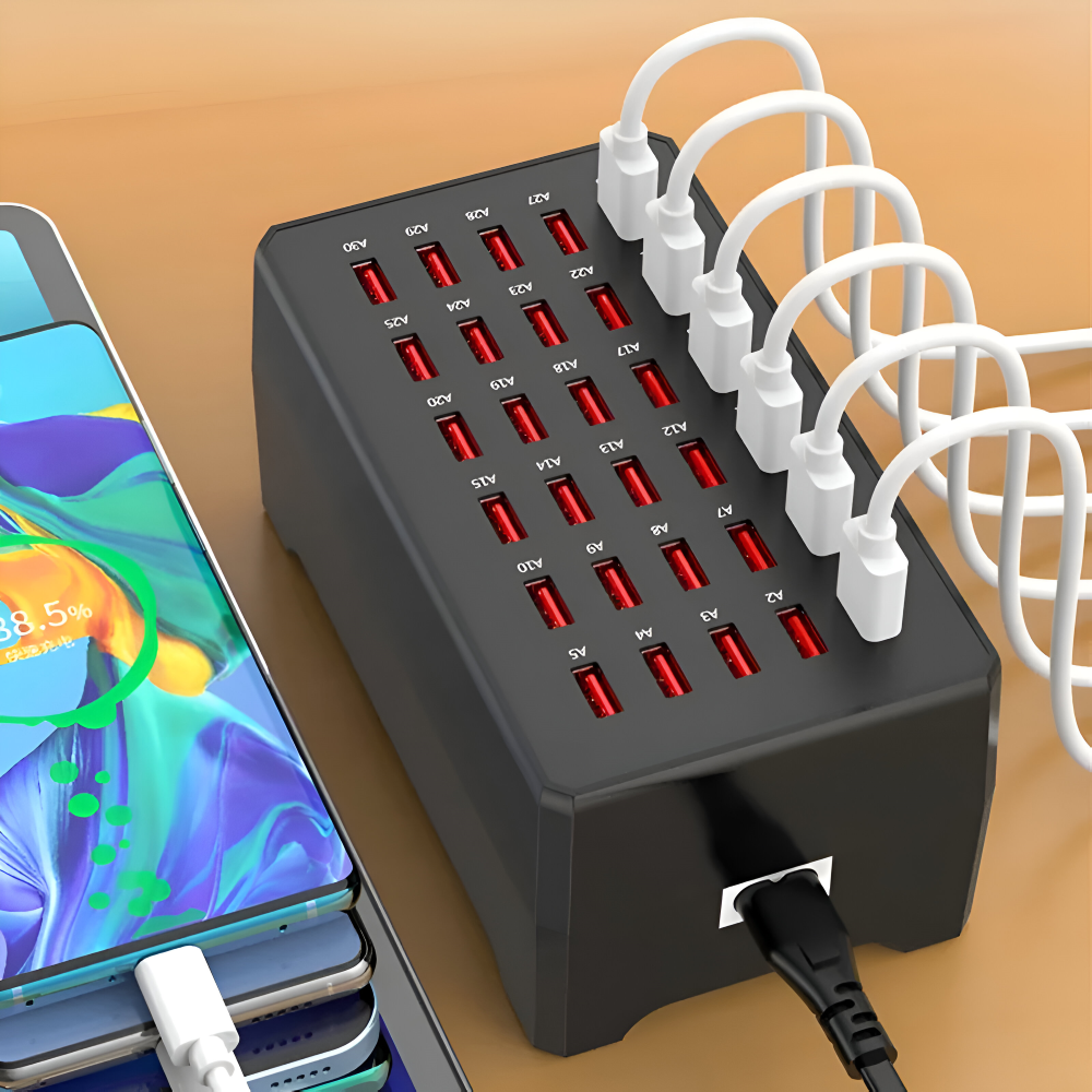 PowerPort Pro - Universell Multi-USB-laddstation med upp till 30 anslutningar