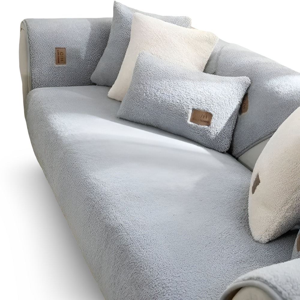 Premium Plysch Sofföverdrag, Halkfritt – Mjukt Sofföverdrag i Polyester